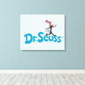 Katze im Vintagen Hutlogo Leinwanddruck (Insitu (Holzboden))