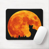 Katze im vollen orange Mond Mousepad (Mit Mouse)