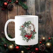 Katze im Weihnachtskranz Kaffeetasse