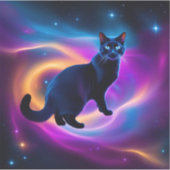 Katze im Weltraum Aufkleber (Vorderseite)