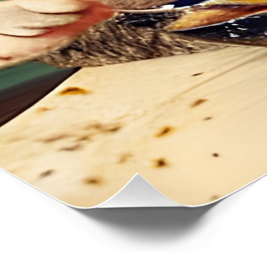 Katze im Weltraum Eating AI Generierte Kunst Poster (Ecke)