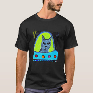 Katze im Weltraum, gemalt in Pastellfarben, Origin T-Shirt