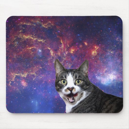 Katze im Weltraum Mousepad (Vorne)