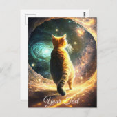 Katze im Weltraum. Postkarte (Vorne/Hinten)
