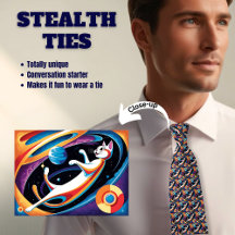 Katze im Weltraum Stealth Neck Tie