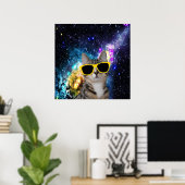 Katze im Weltraumposter Poster (Heimbüro)