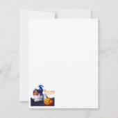 Katze im Zauberhut und zwischen Kürbis Mitteilungskarte (Rückseite)