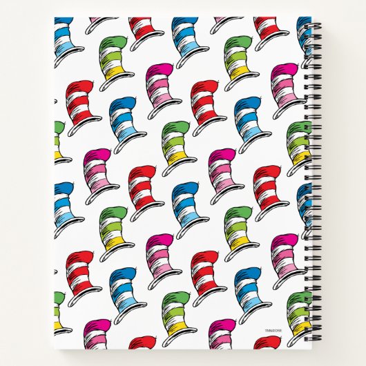 Katze im Zeichnend Hat-Muster Notizblock (Rückseite)