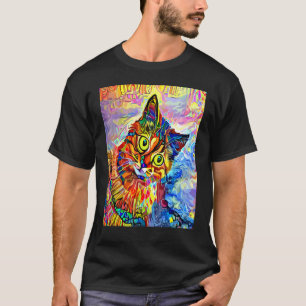 KATZE IMPRESSIONIST Kätzchen Kitty Katze Mama Pap T-Shirt