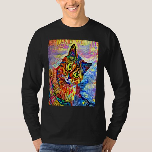 KATZE IMPRESSIONIST Kätzchen Kitty Katze Mama Pap T-Shirt (Vorderseite)