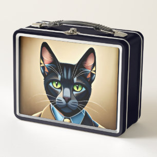 Katze in Anzug Metal Lunch Box