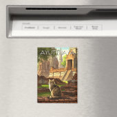 Katze in Ayutthaya Thailand Travel Magnet (In Situ (Geschirrspüler))