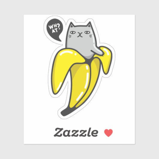 Katze in Banane Aufkleber (Blatt)