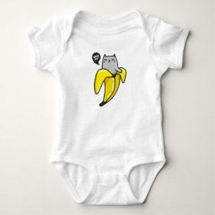 Katze in Banane Baby Strampler