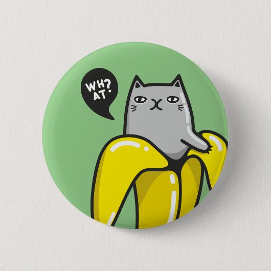 Katze in Banane Button (Vorderseite)
