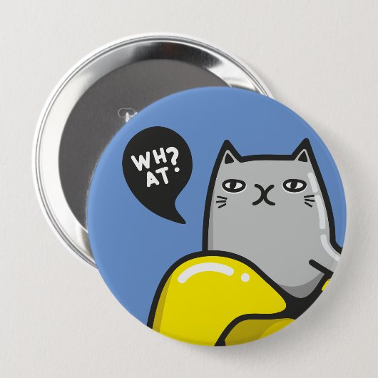 Katze in Banane Button (Vorne & Hinten)