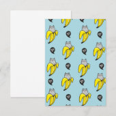 Katze in Banane Dankeskarte (Vorne/Hinten)