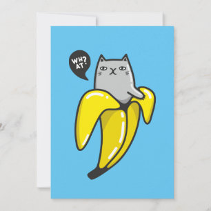 Katze in Banane Einladung