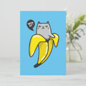 Katze in Banane Einladung (Stehend Vorderseite)