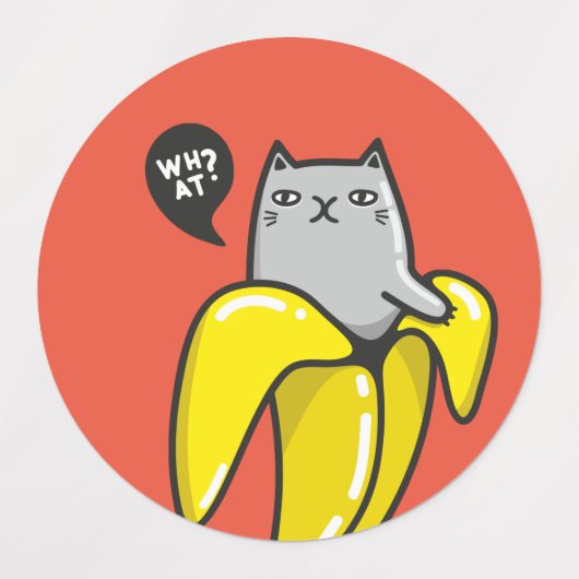 Katze in Banane Etiketten (Design 2)