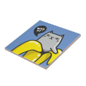 Katze in Banane Fliese (Seite)
