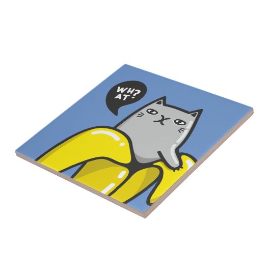Katze in Banane Fliese (Seite)