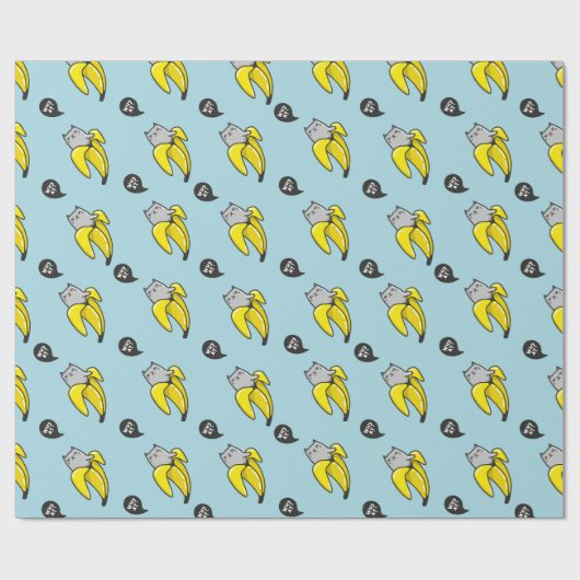 Katze in Banane Geschenkpapier (Flach)