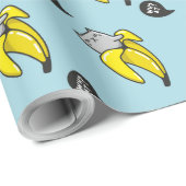 Katze in Banane Geschenkpapier (Rolleneckpunkt)