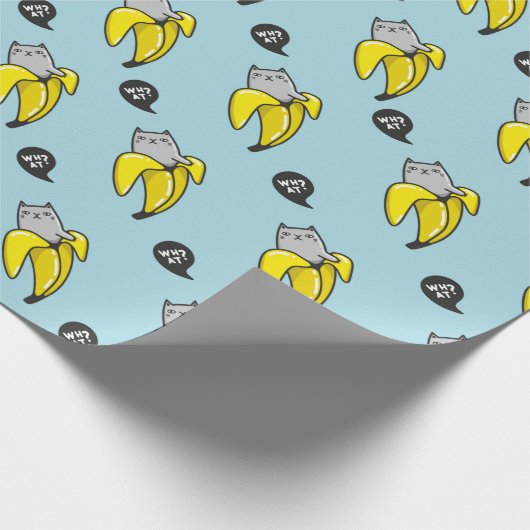 Katze in Banane Geschenkpapier (Ecke)