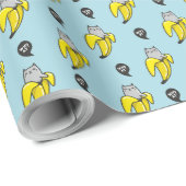 Katze in Banane Geschenkpapier (Rolleneckpunkt)