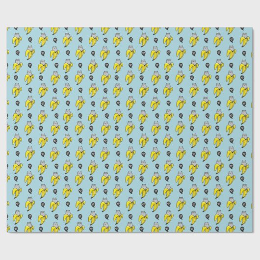 Katze in Banane Geschenkpapier (Flach)