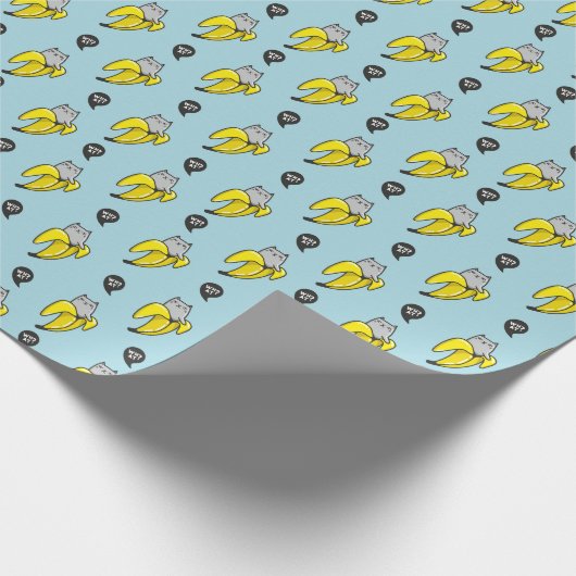 Katze in Banane Geschenkpapier (Ecke)