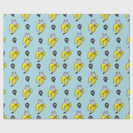 Katze in Banane Geschenkpapier (Flach)