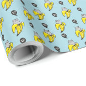 Katze in Banane Geschenkpapier (Rolleneckpunkt)