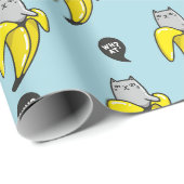 Katze in Banane Geschenkpapier (Rolleneckpunkt)