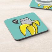 Katze in Banane Getränkeuntersetzer (Linke Seite)