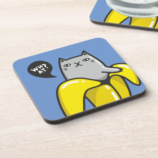 Katze in Banane Getränkeuntersetzer (Linke Seite)