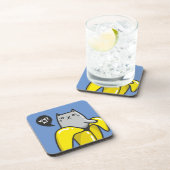 Katze in Banane Getränkeuntersetzer (Rechte Seite)