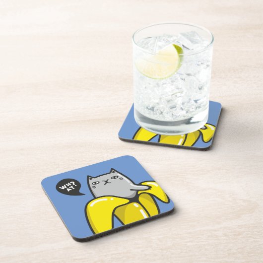 Katze in Banane Getränkeuntersetzer (Rechte Seite)