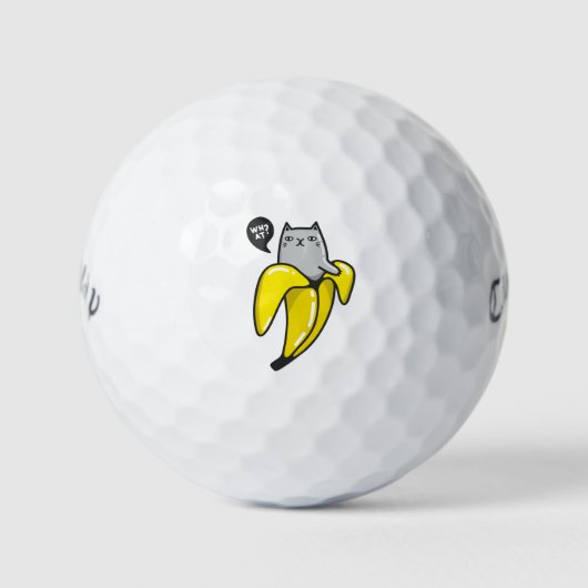 Katze in Banane Golfball (Vorderseite)