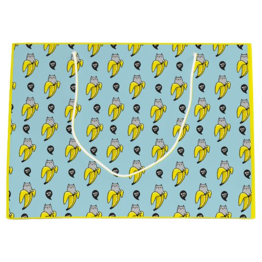 Katze in Banane Große Geschenktüte (Vorderseite)