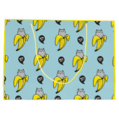 Katze in Banane Große Geschenktüte (Rückseite)