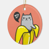 Katze in Banane Keramik Ornament (Links)