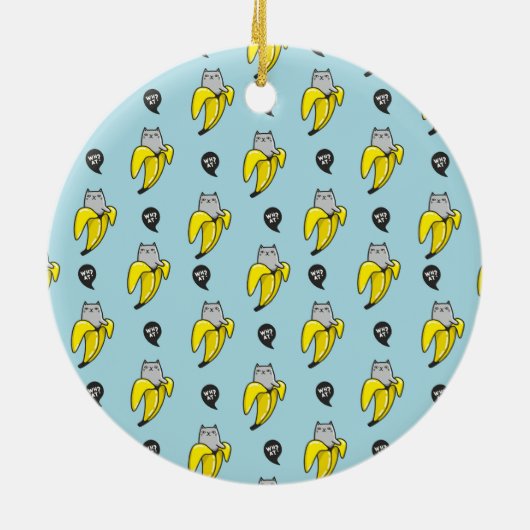 Katze in Banane Keramik Ornament (Hinten)