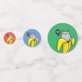 Katze in Banane Konfetti (Vorderseiten)