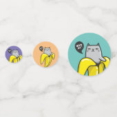 Katze in Banane Konfetti (Rückseiten)