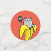 Katze in Banane Konfetti (Klein Vorderseite)