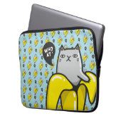 Katze in Banane Laptopschutzhülle (Vorderseite Links)