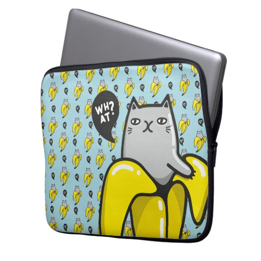 Katze in Banane Laptopschutzhülle (Vorderseite Links)