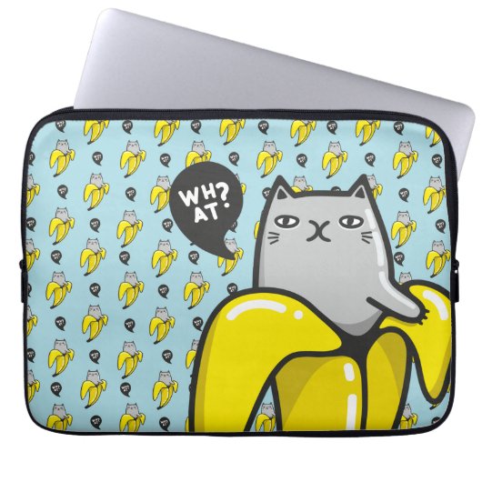Katze in Banane Laptopschutzhülle (Vorderseite)